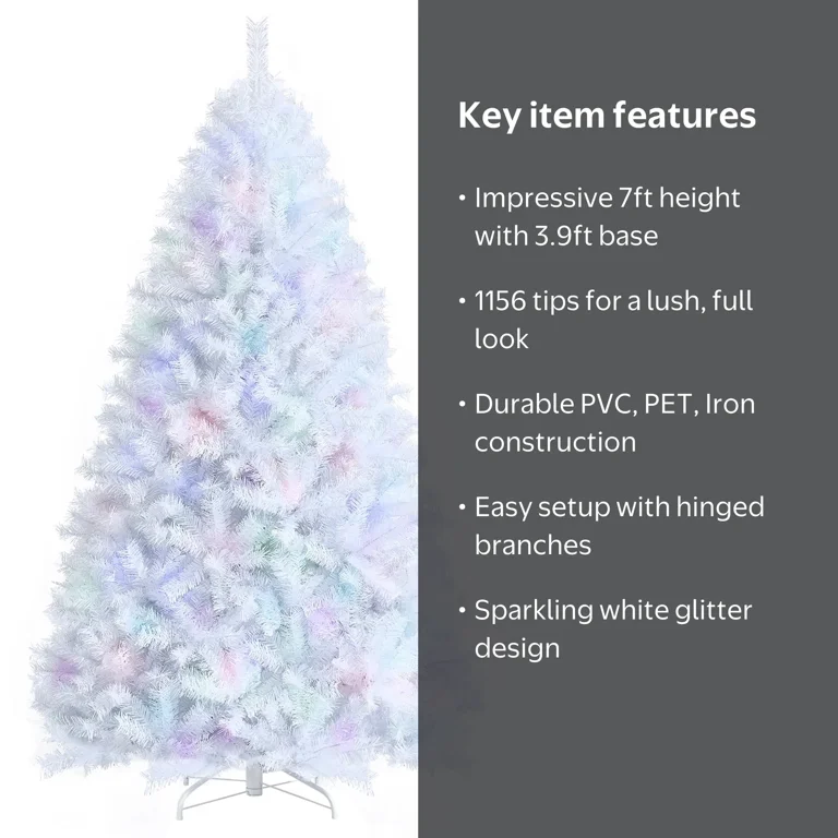 ✳︎new arrival✳︎christmastreeクリスマスツリー④white Costway 7ft Glitter Decor White Iridescent Tinsel Artificial