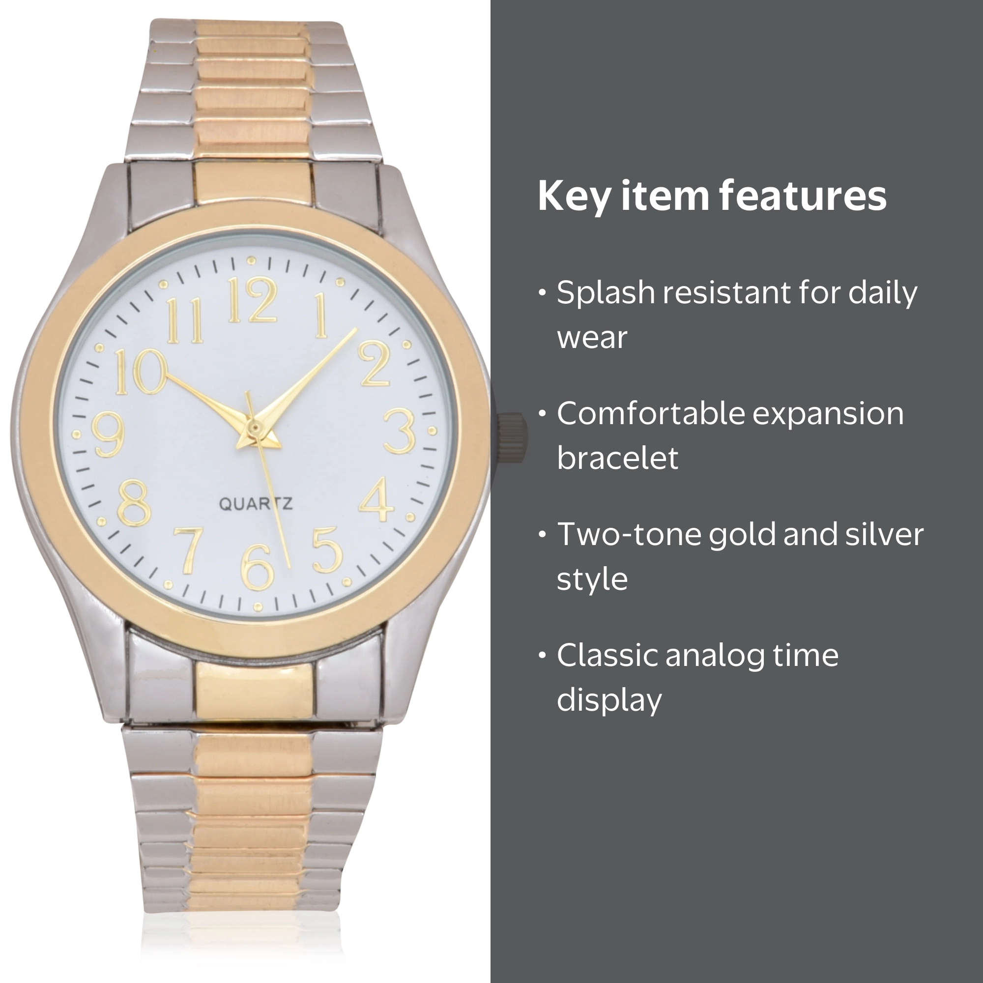 George Men's Two-Tone Silver and Gold Analog Watch with Expansion