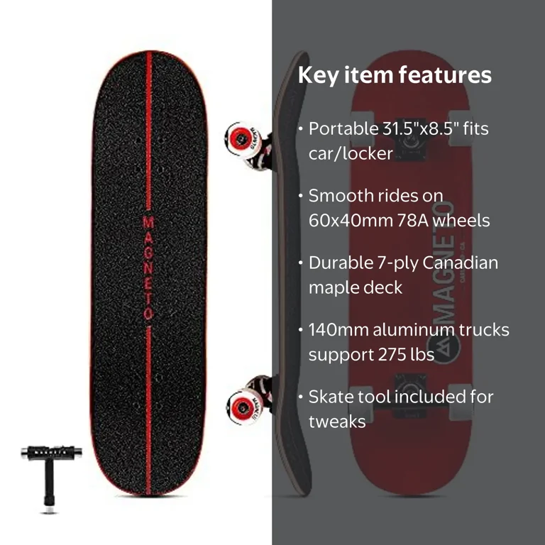 無名のすけーとぼーだー様 Magneto All-Terrain Cruiser Skateboard - Soft 78A Wheels for