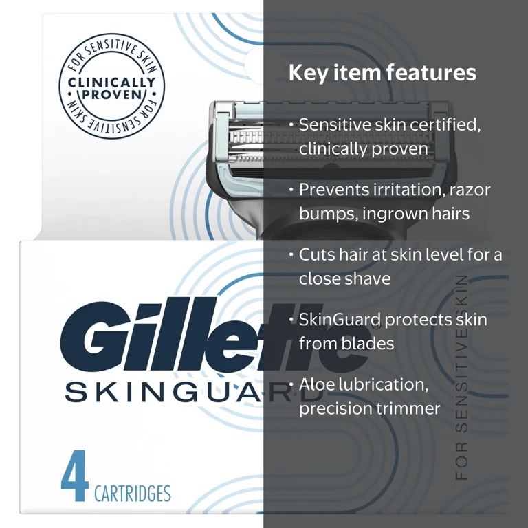 Gillette SkinGuard Men's Razor Blades, 4 Blade Refills - Walmart.com