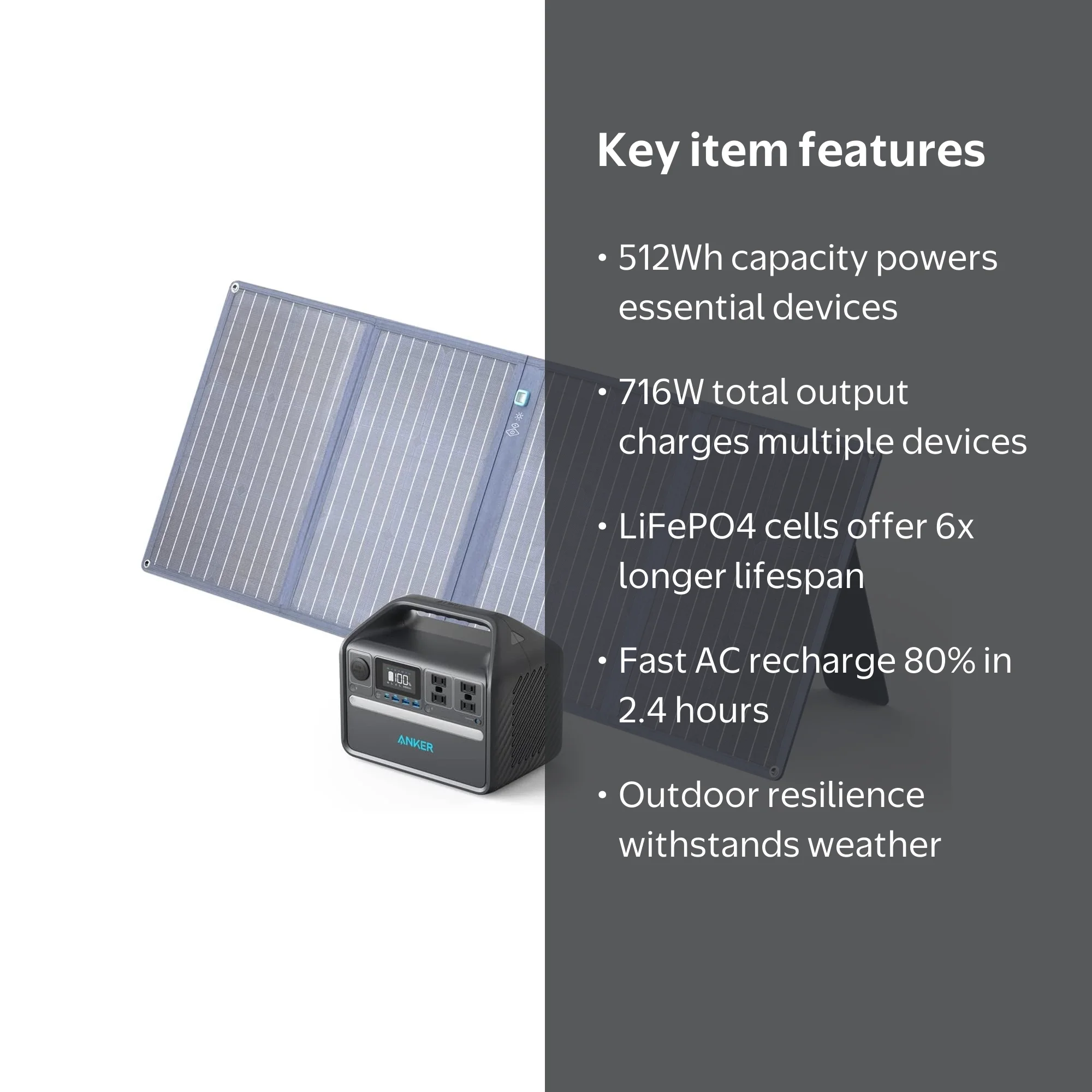 Anker 535 Solar Generator Powerhouse 512Wh Portable Power Station