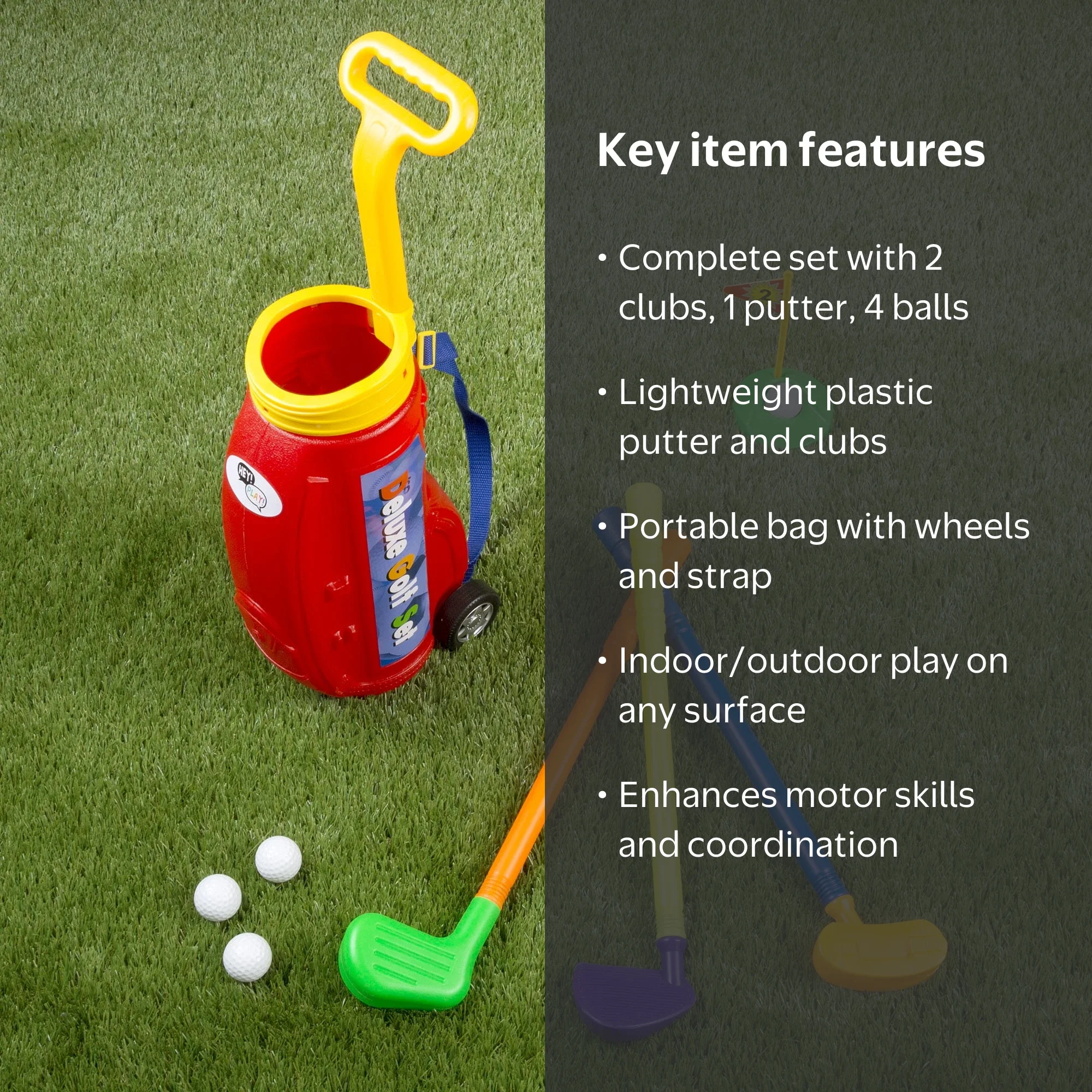 Toddler Toy Golf Play Set - Indoor or Outdoor by Hey! Play