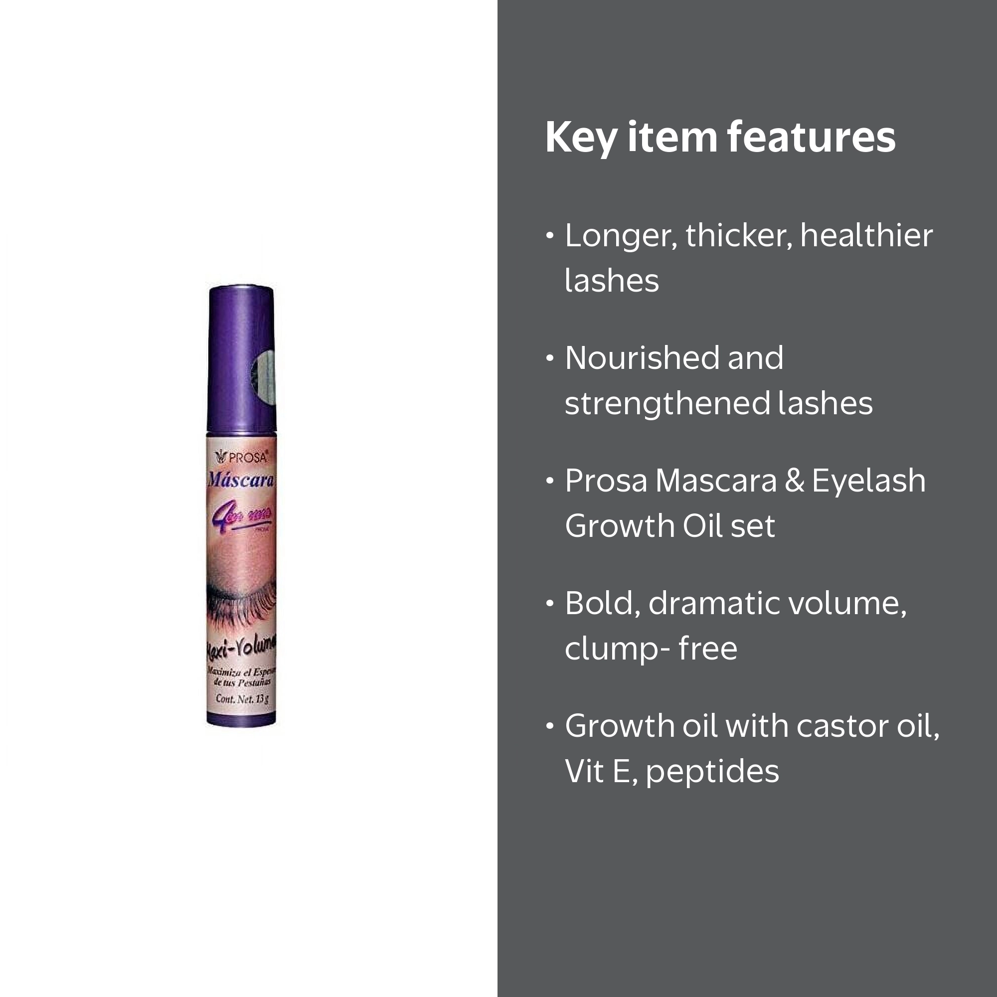 Prosa 4 Pcs Mascara and Oil for Eyelashes Full Set Enhance Long