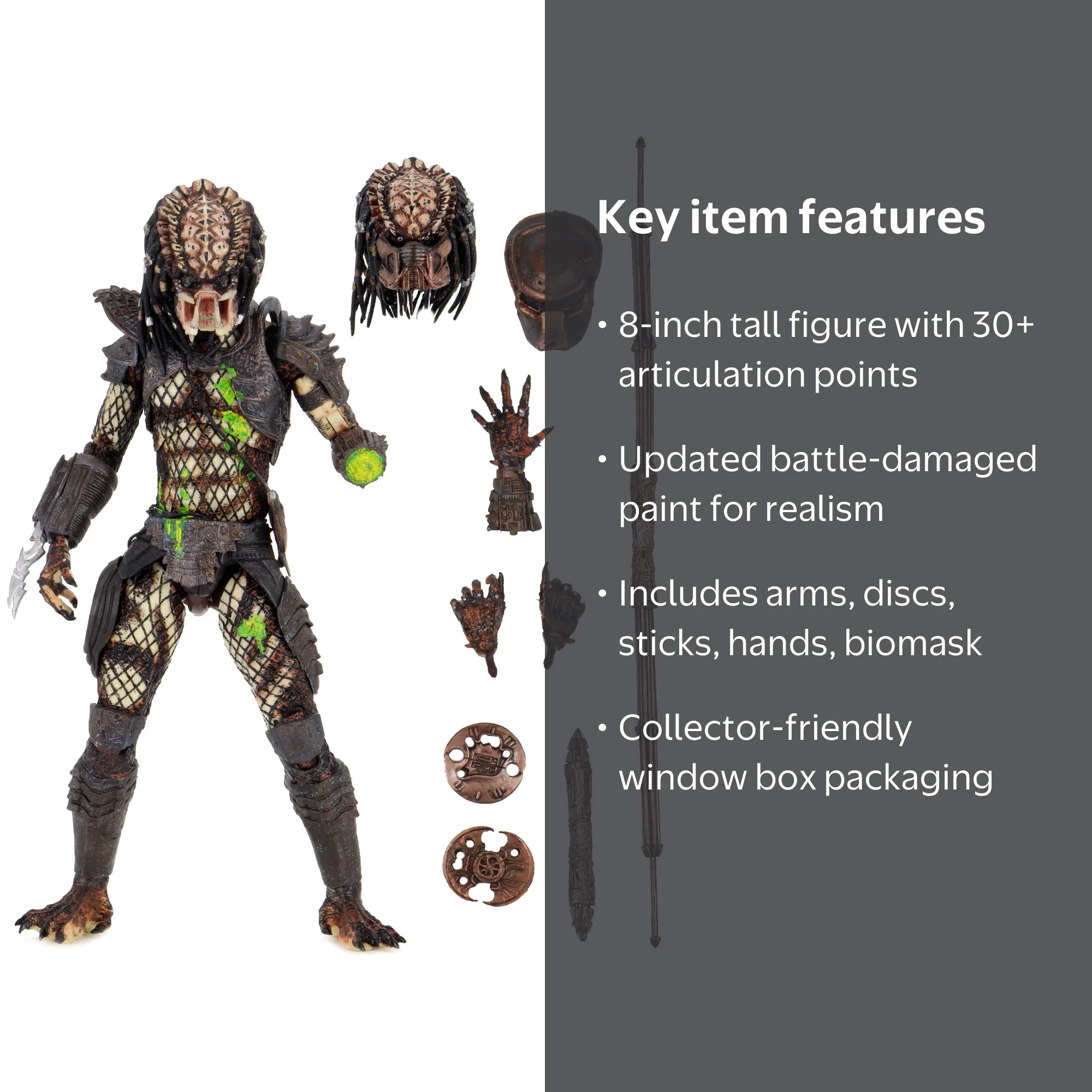 NECA Predator 2 Ultimate Battle Damaged City Hunter 7 inch Action