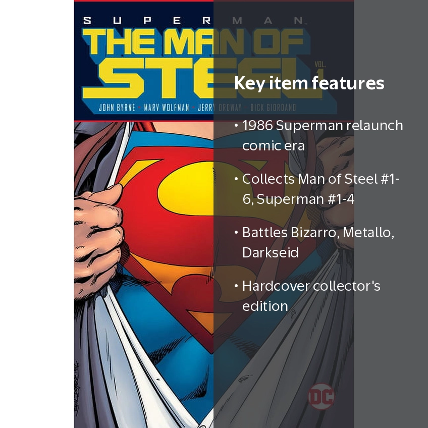 Free Shipping! Superman: The Man of Steel Vol. 1, (Hardcover