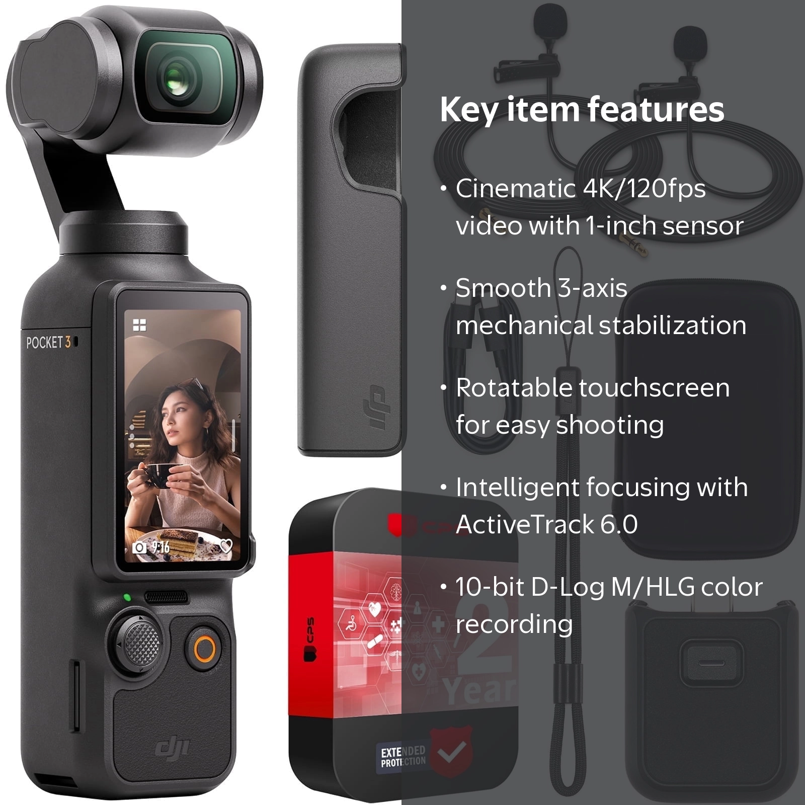 DJI Osmo Pocket 3 Vlogging Camera with 1'' CMOS & 4K/120fps Video