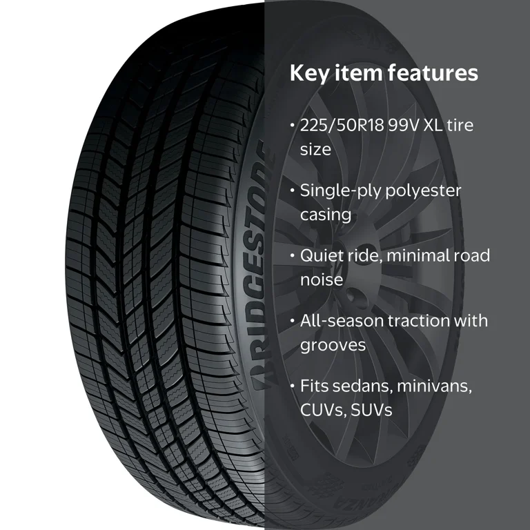 番手充実！BRIDGESTONEフルセット！即ラウンドOK！買い足し不要！ Bridgestone, Passenger Tire, 225/50R18, All Season XL QuietTrack