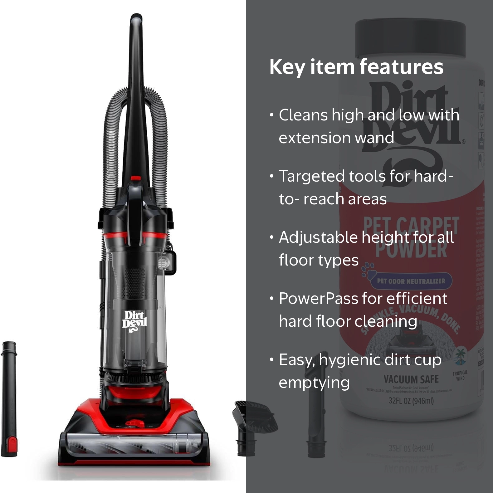 Dirt Devil Upright Vacuum, Multi-Surface, Bagless, Pet Carpet