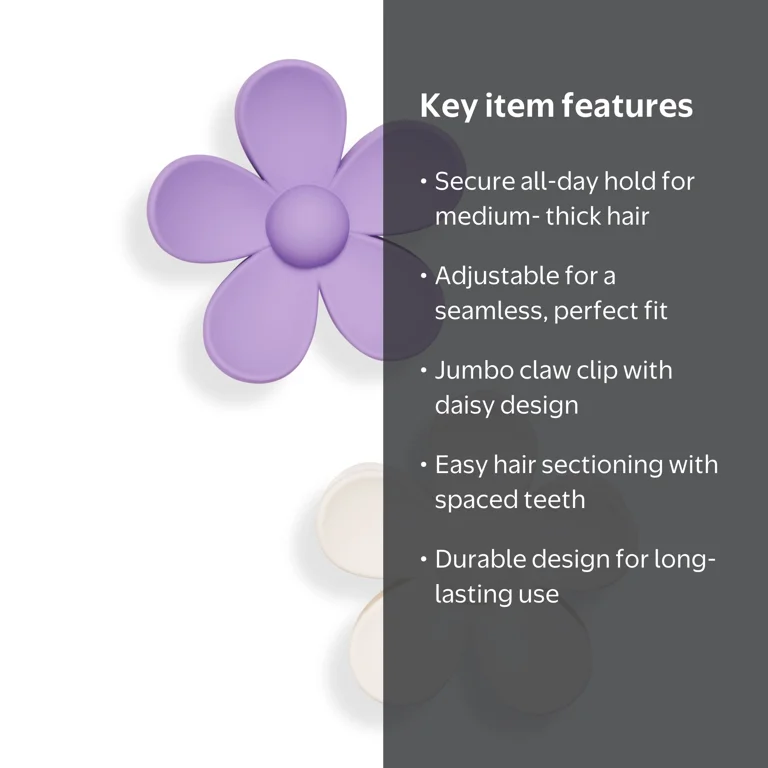 Gimme Daisy Claw Clip, Purple White, 2 Ct - Walmart.com
