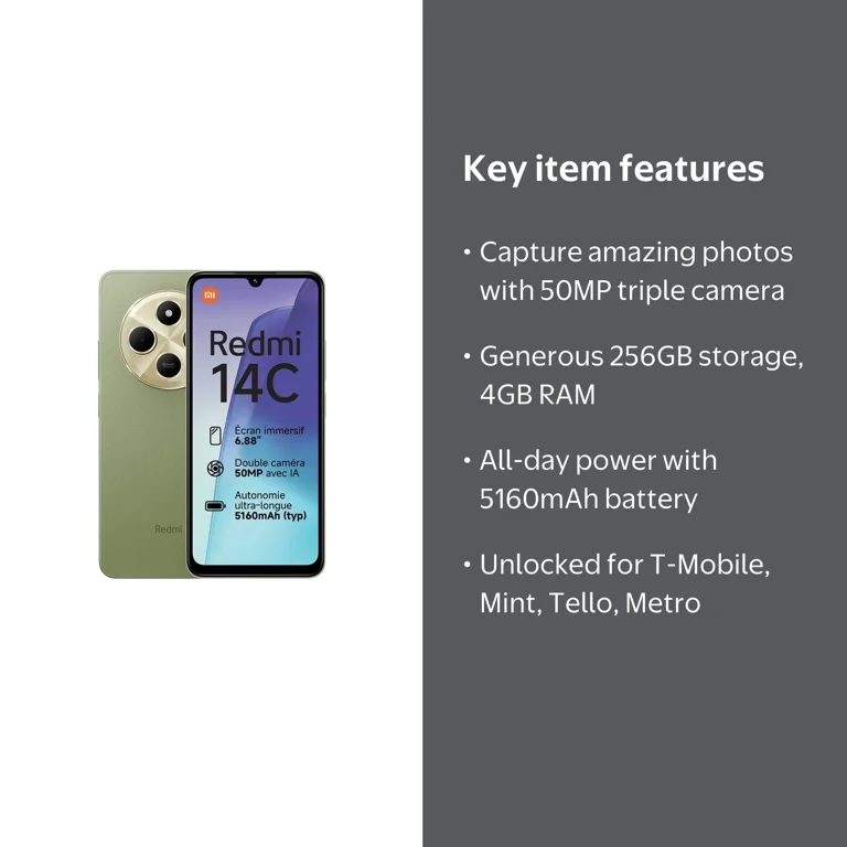 Redmi 14C 4G LTE GSM Factory Unlocked 6.88