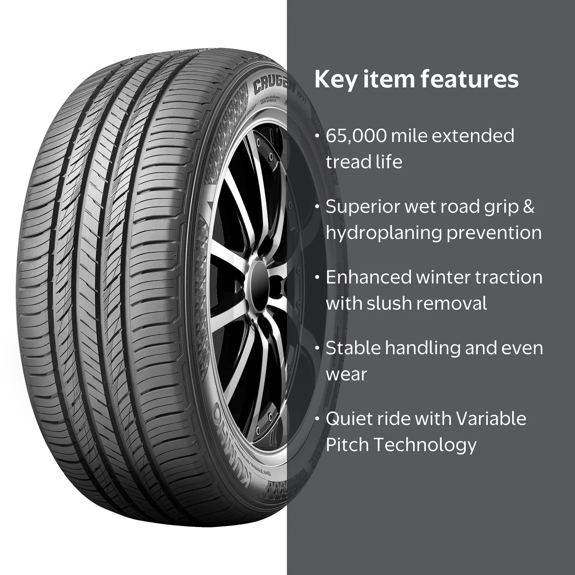 Kumho Crugen HP71 225/65R17 102V All-Season SUV/Crossover Tire