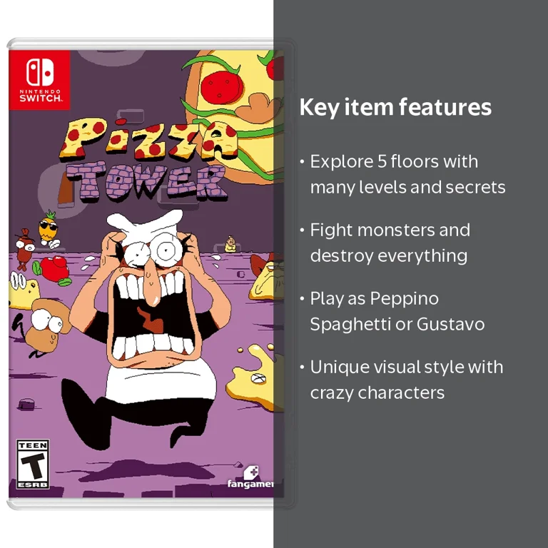 Fangamer, Pizza Tower, Nintendo Switch, Game Platformer Action