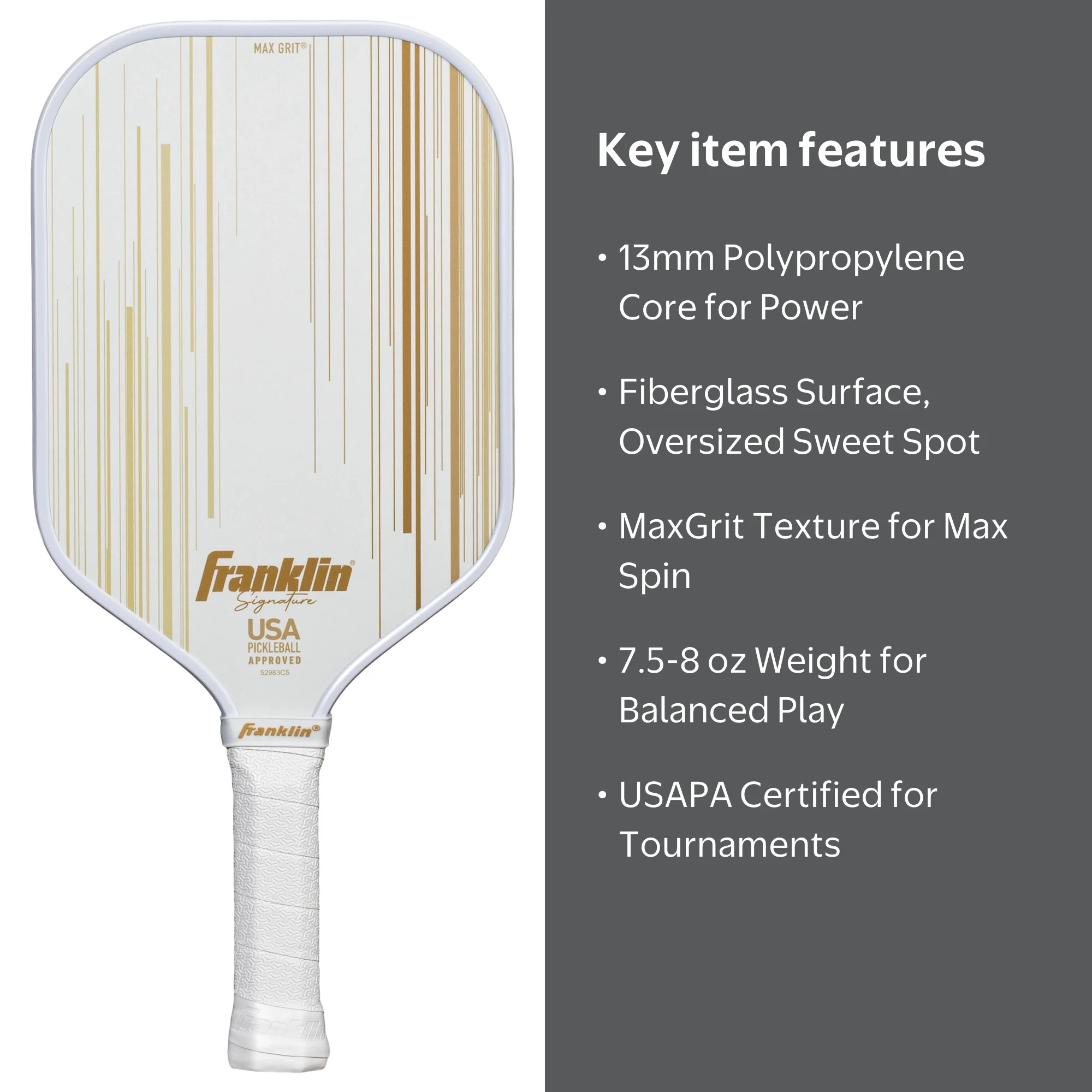 Franklin Sports Pro Signature Pickleball Paddles, 13mm Poly Core