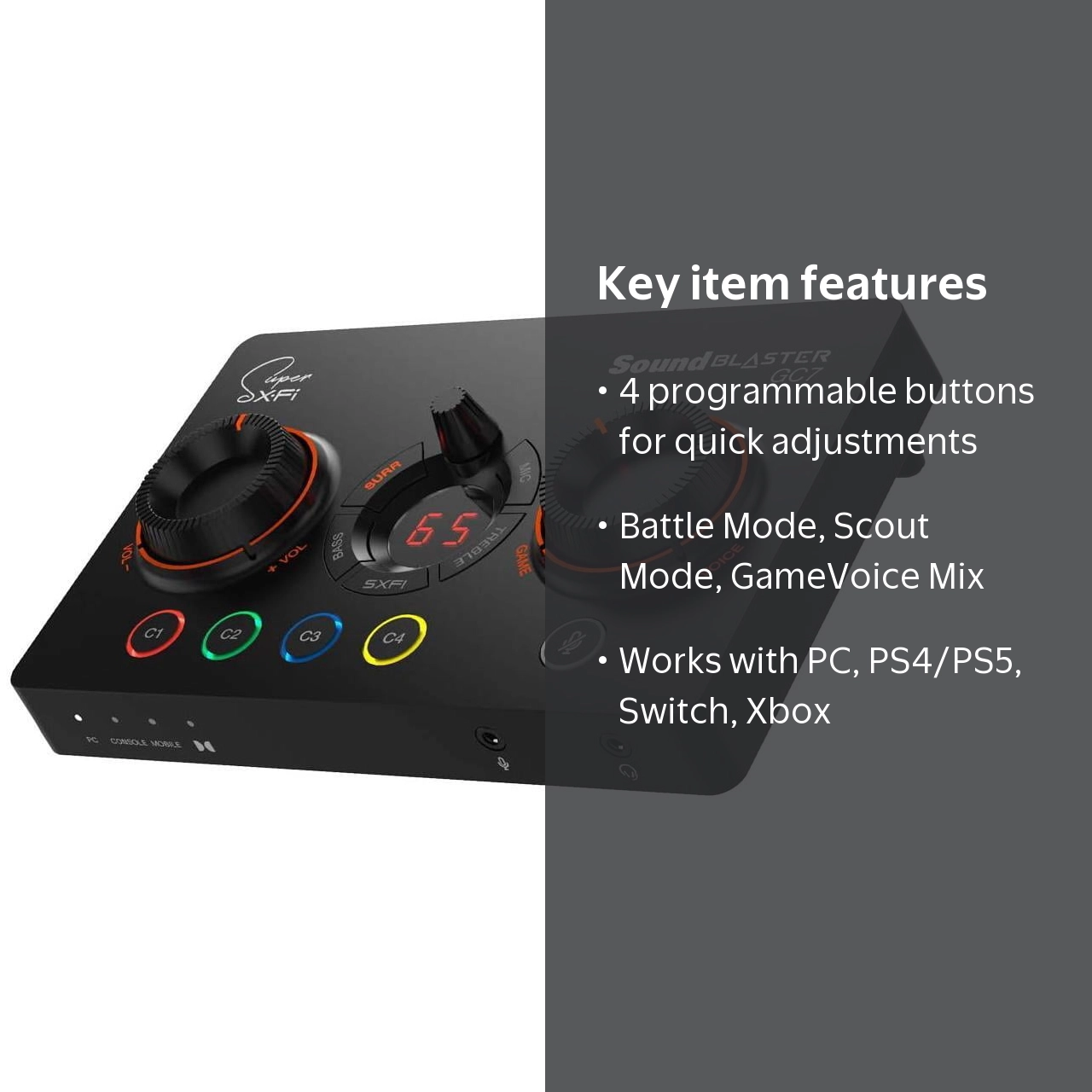 Creative Sound Blaster GC7 Game Streaming DAC Amp ft Programmable