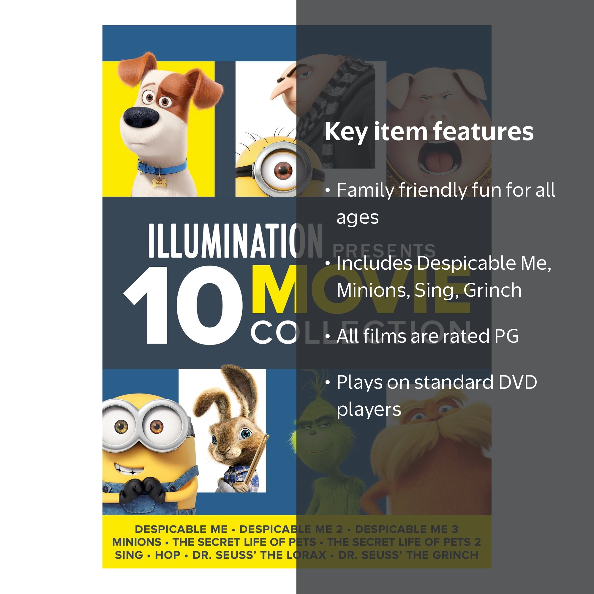 SDS, 10-Movie Collection DVD, All 10 Illumination Films - Walmart.com
