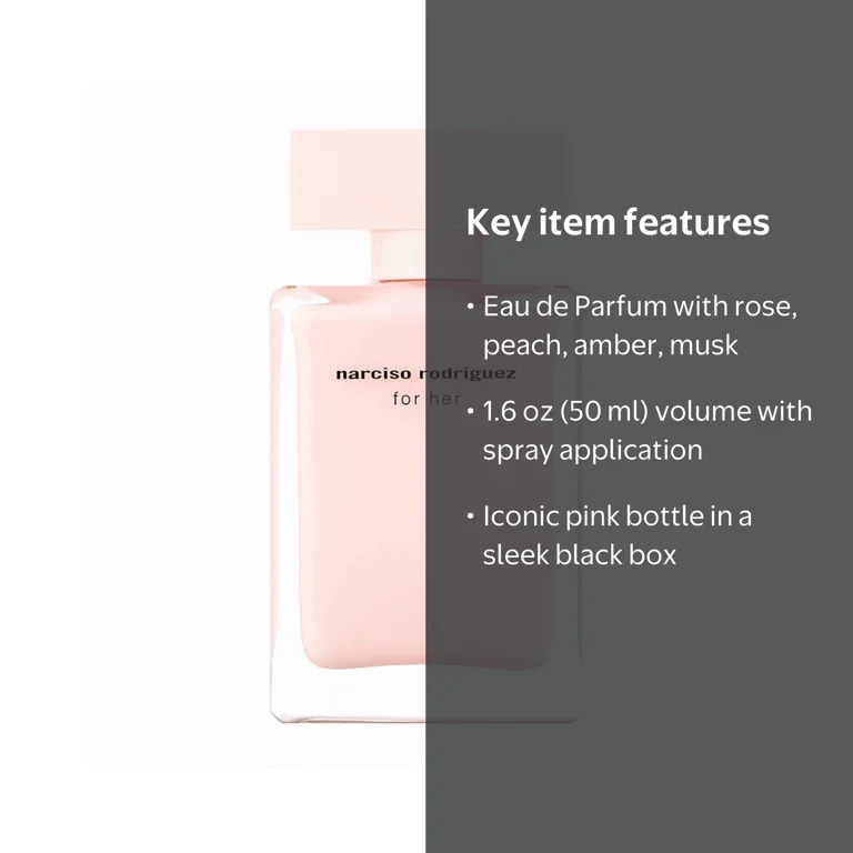 Narciso Rodriguez, for Her Eau de Parfum, 1.6 oz, Pink Bottle