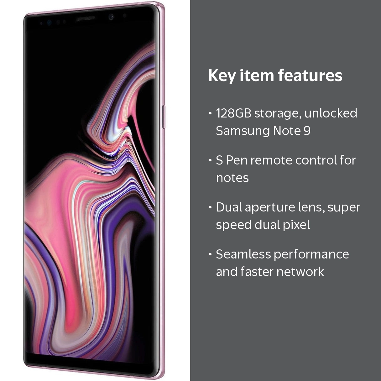 Samsung Unlocked Note 9 128GB Smartphone with SPen & Dual Aperture