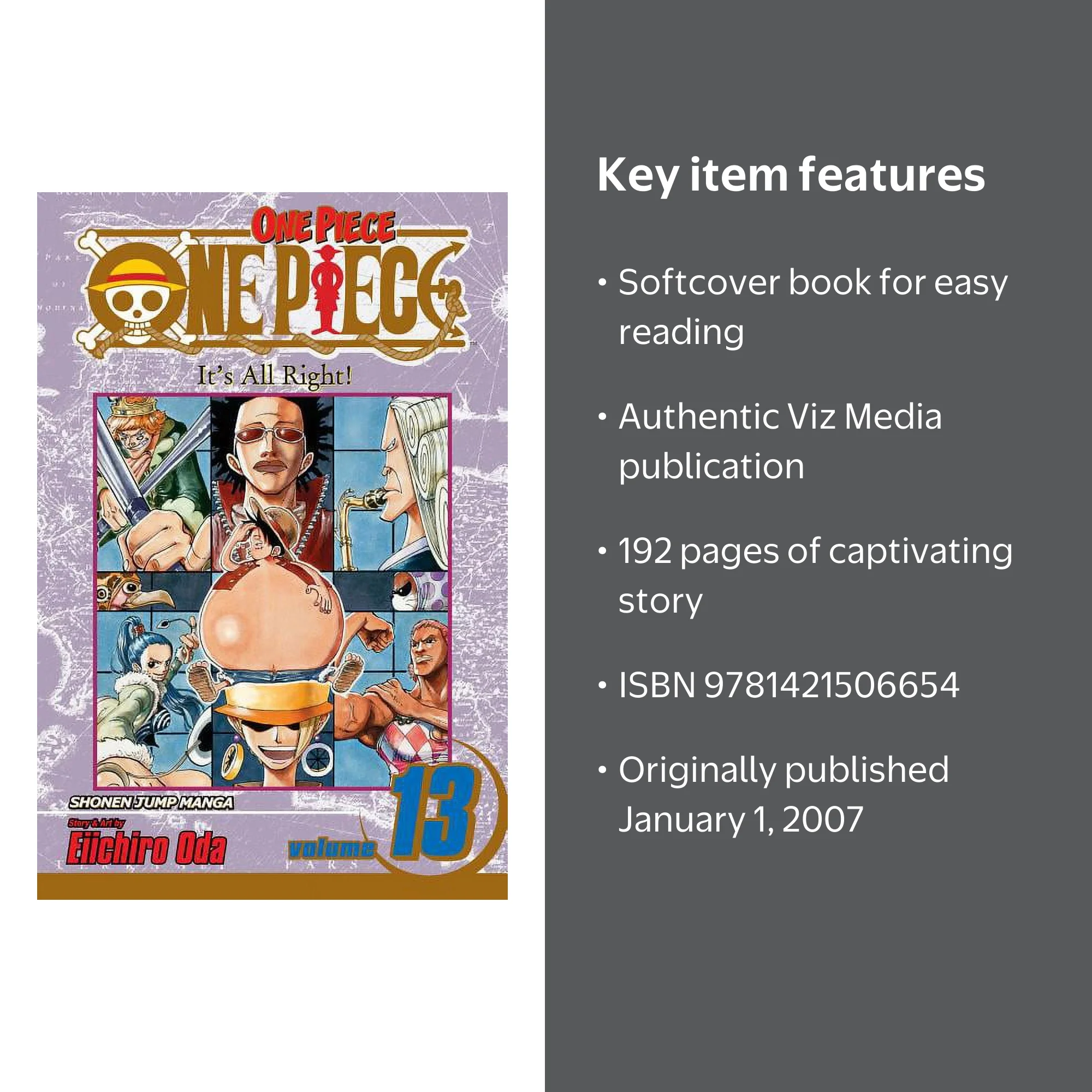 One Piece One Piece, Vol. 13: It's All Right!, Book 13, (Paperback