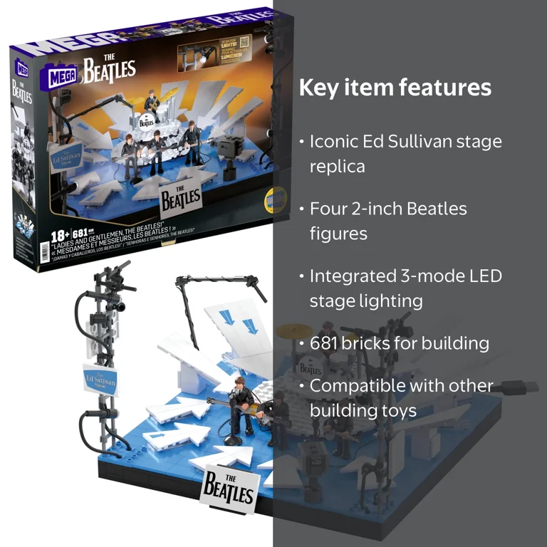 MEGA The Beatles Building Toy Kit with Lights, 681 Pieces