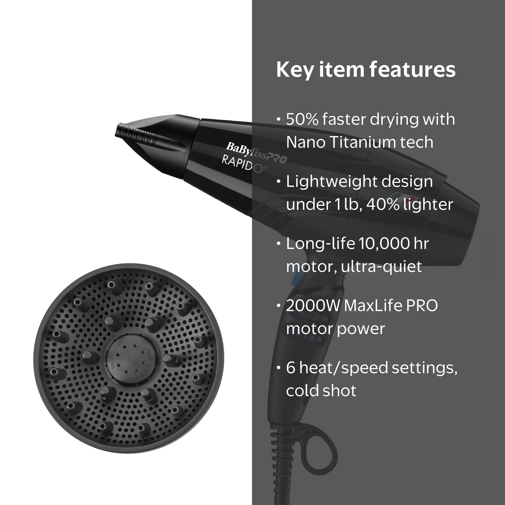 BaBylissPRO® Rapido® Dryer (BLACK) - Walmart.com