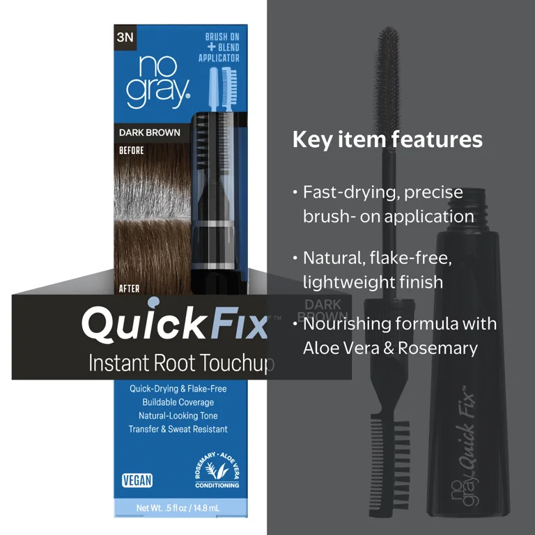 6 rokuダークグレー ベアトップ　完売品 No Gray, Instant Temporary Root Touch Up Wand, 0.5 fl oz, Dark