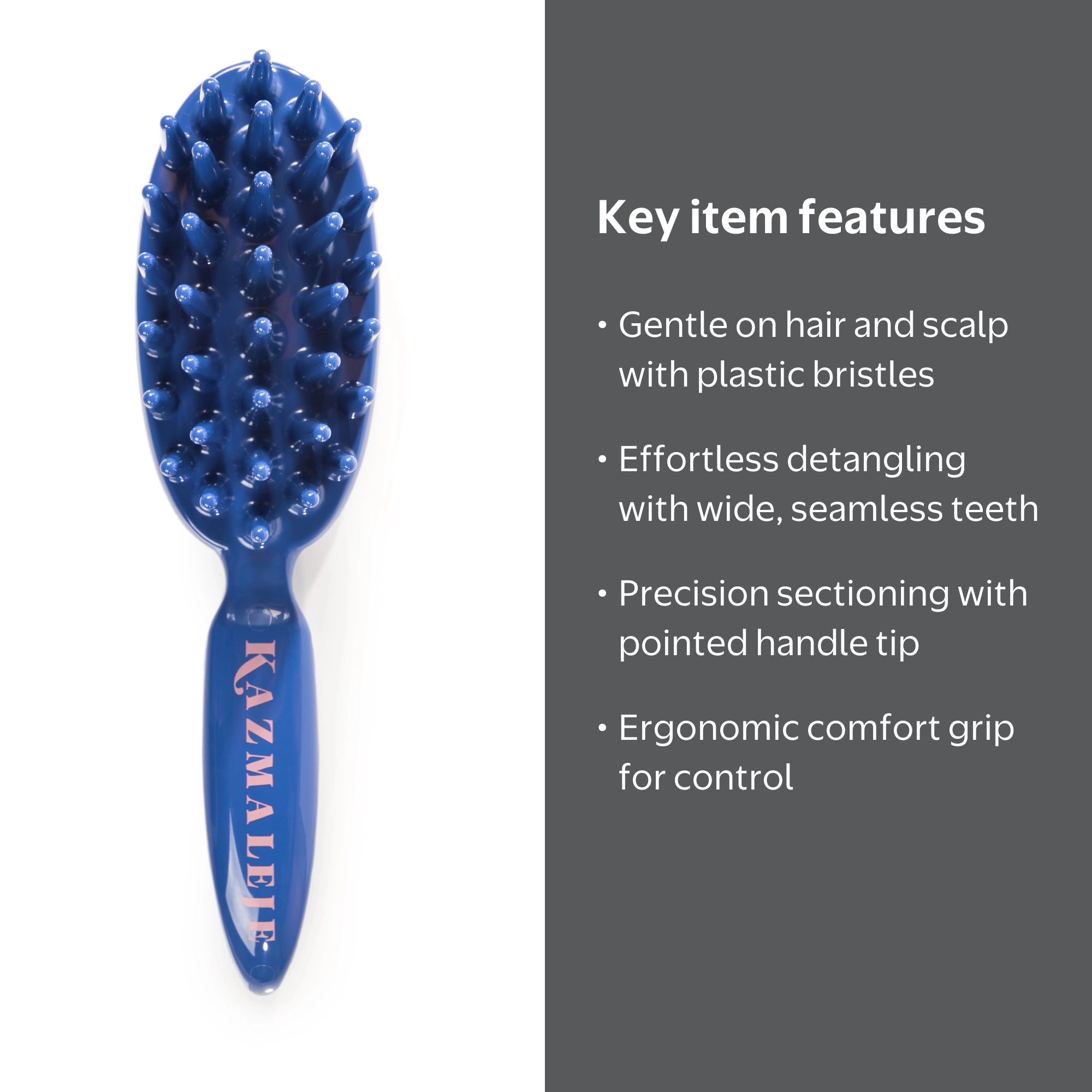 KAZMALEJE Kurls Plus Wide Tooth Paddle Brush, Cobalt - Walmart.com