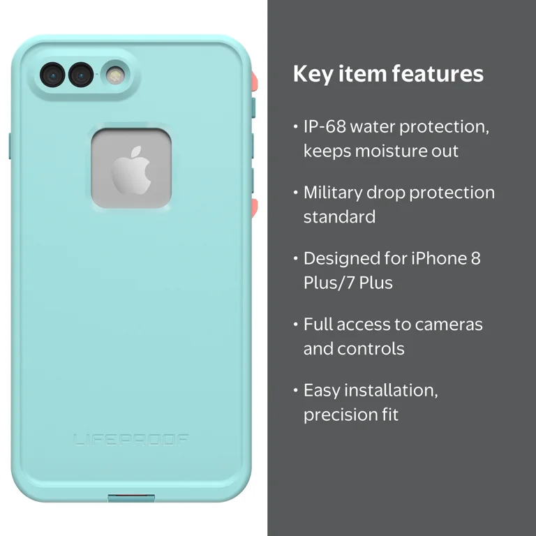 LifeProof, Fre Case for iPhone 8 Plus and 7 Plus, Wipeout