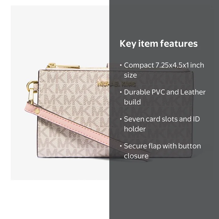 【レネカオビラ】ストーン一杯！ゴールド＆シルバーレザーミュール23㎝（専用袋付） Michael Kors Jet Set Travel Wristlet, Double Zip, Signature PVC