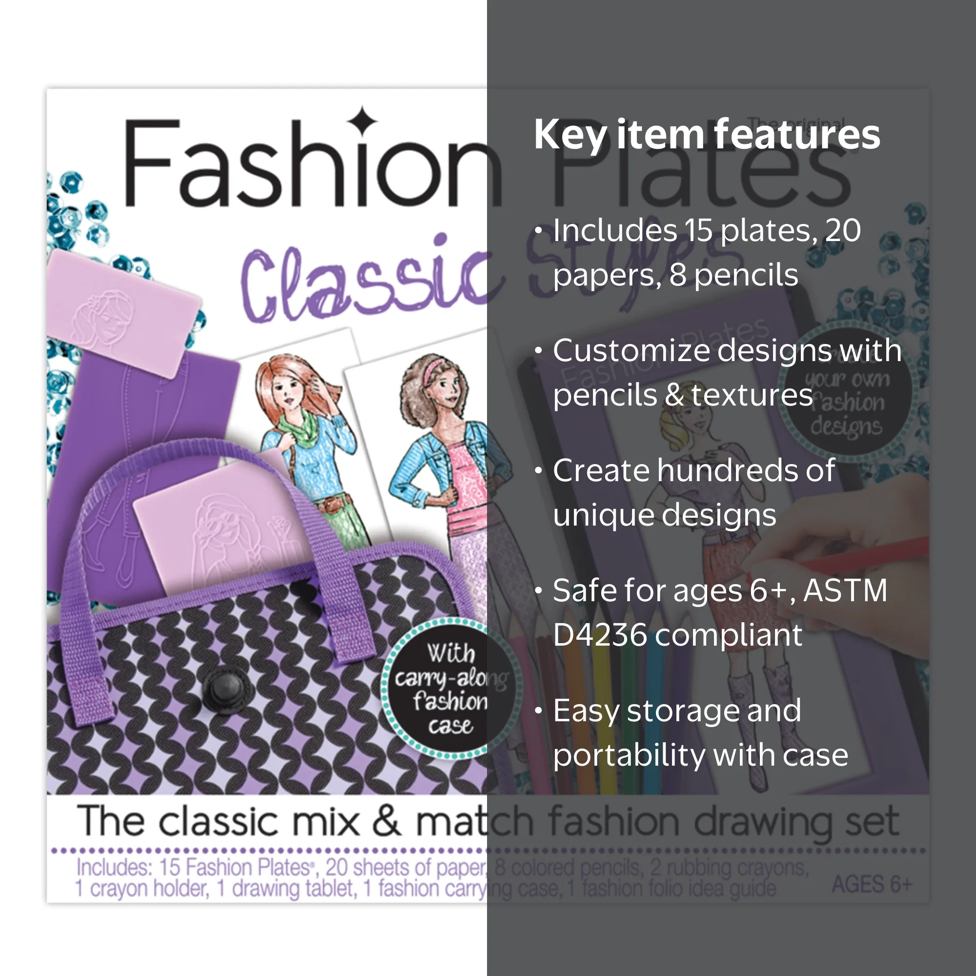 PlayMonster, Fashion Plates Classic Styles, Pink, 12