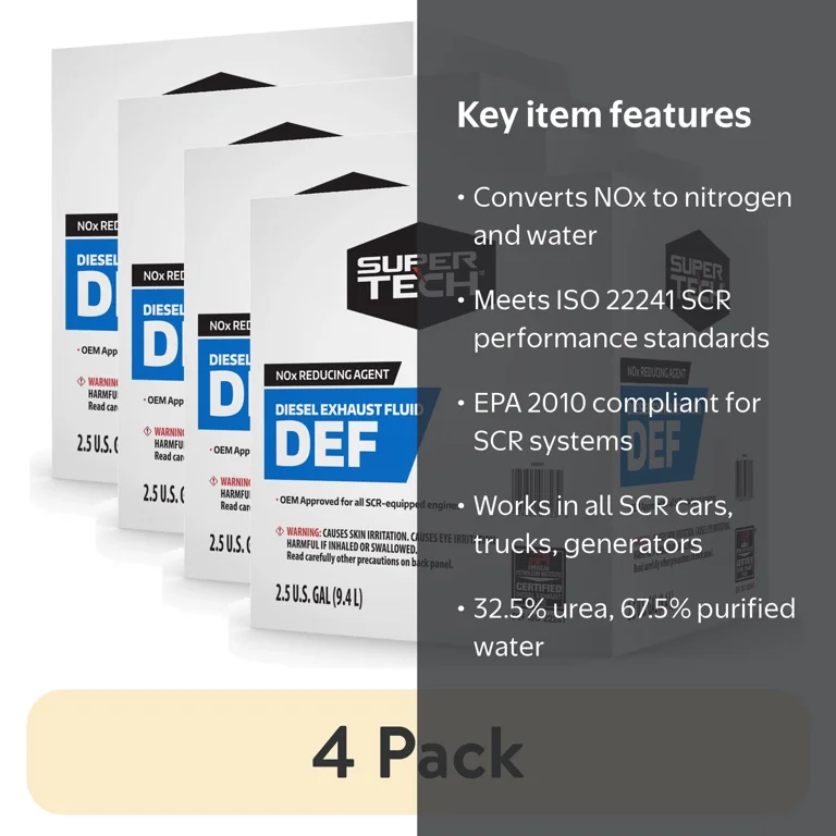 4 pack) Super Tech DEF Diesel Exhaust Fluid, 2.5 gal - Walmart.com