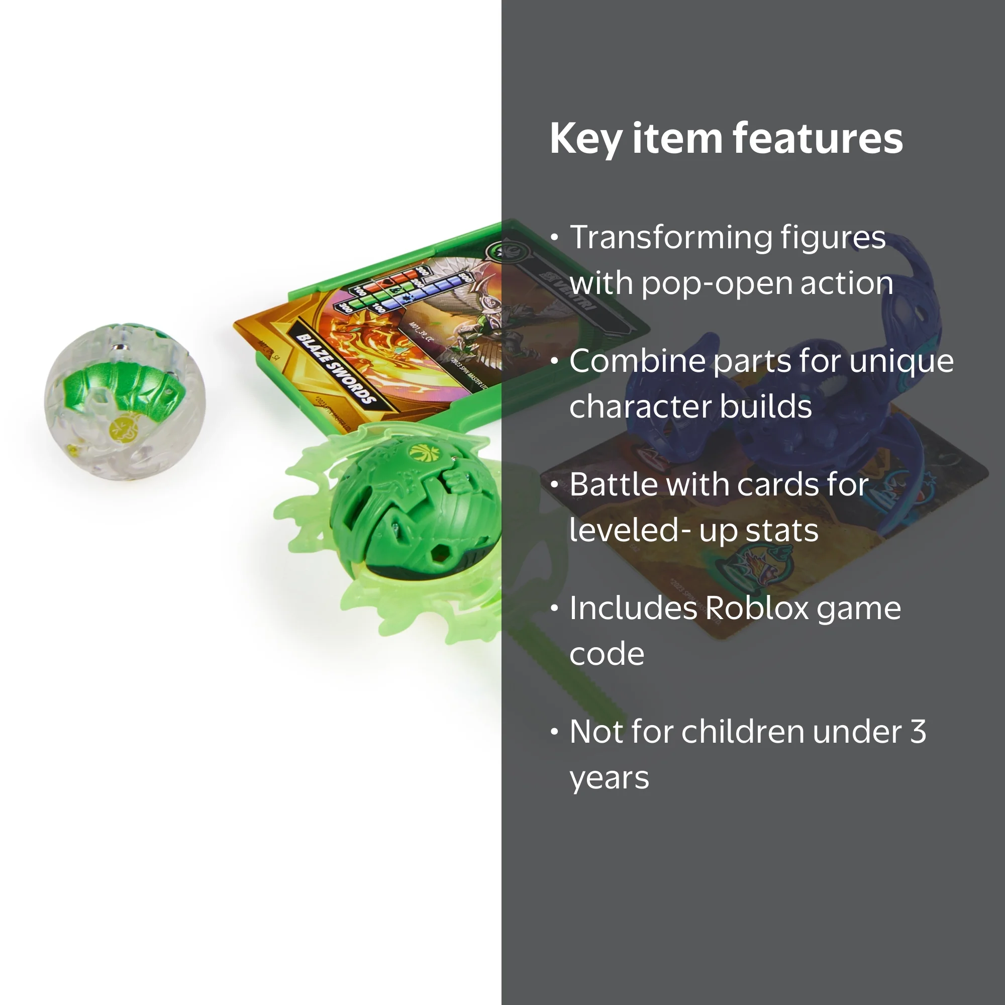 Bakugan Starter 3pk Spinning Figures, Ventri, Octogan, Trox