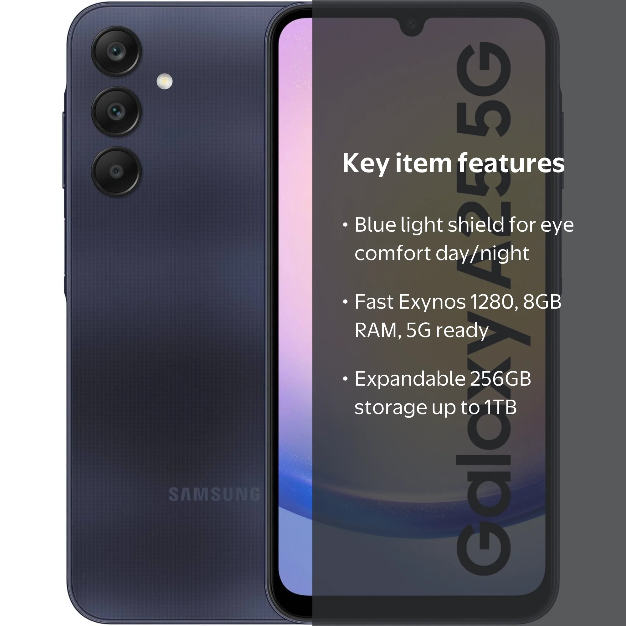 Samsung Galaxy A25 5G Dual SIM Smartphone, 256GB, 8GB, 6.5