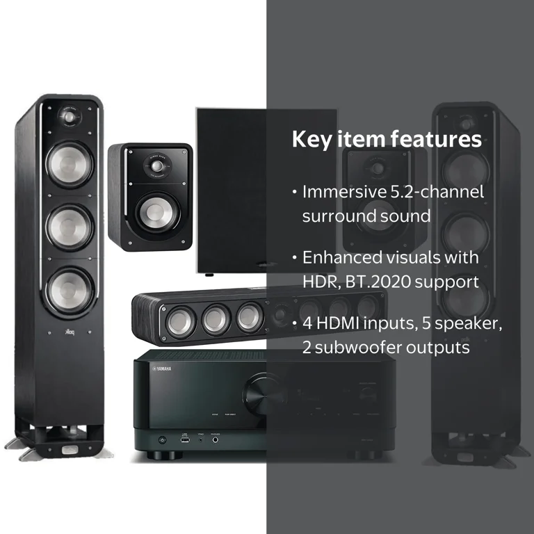 Yamaha 5.2-Channel Wireless Bluetooth Audio Receiver + Polk Stereo