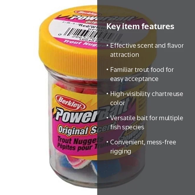 Berkley Power Bait Power Nuggets Fishing Dough Bait, Original