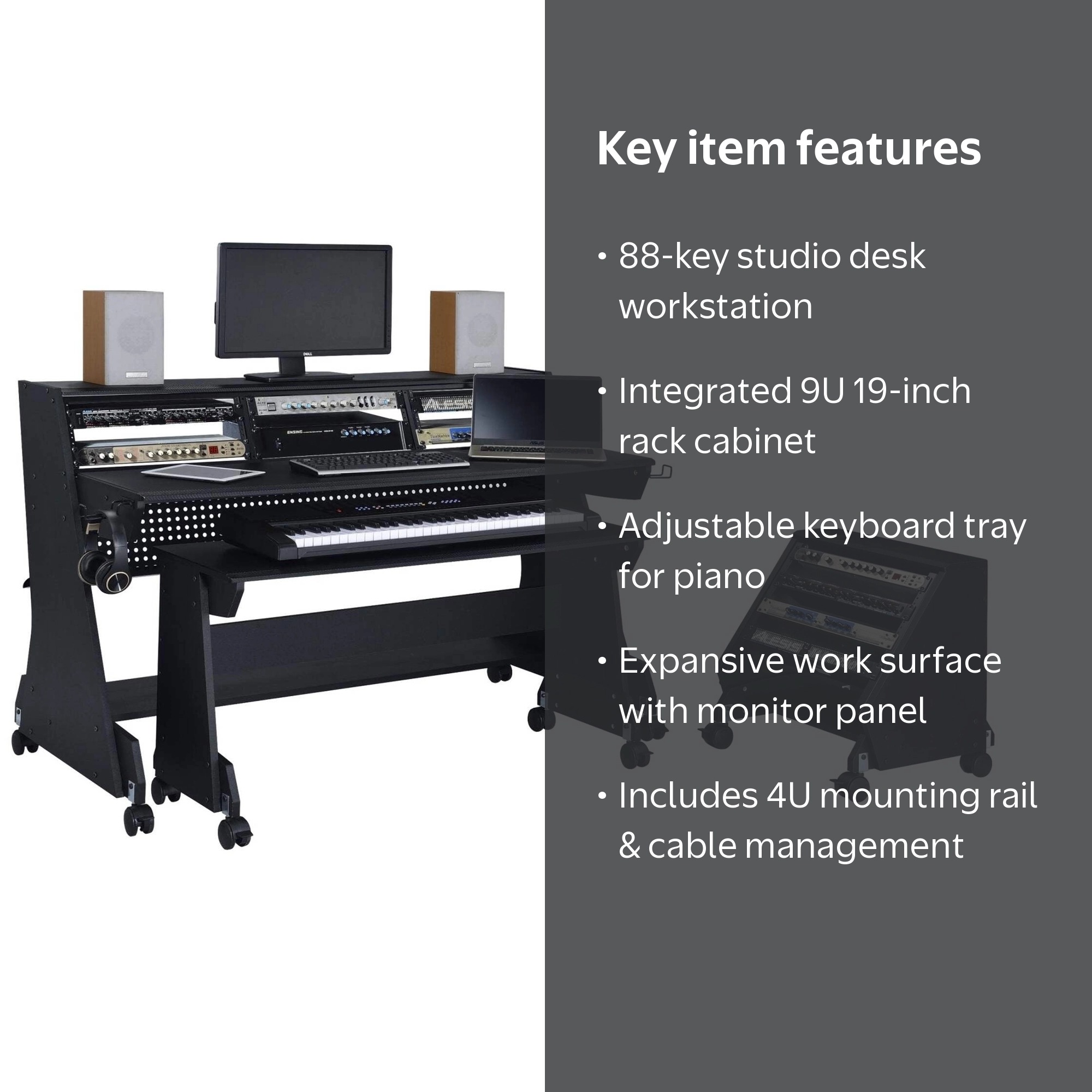 Musiea EX88 Series 88 Keys Music Studio Desk Workstation with Rack