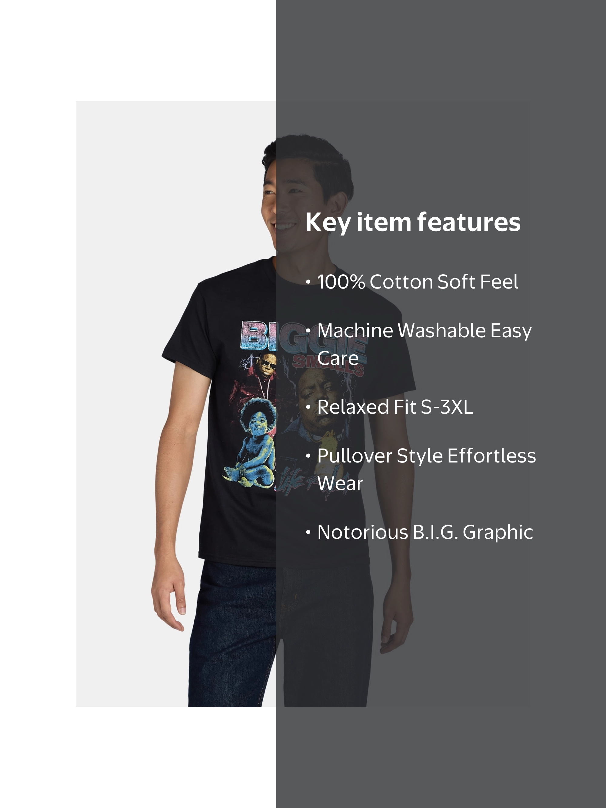 Biggie Men's Collage Graphic Tee with Short Sleeves, Sizes S-3XL
