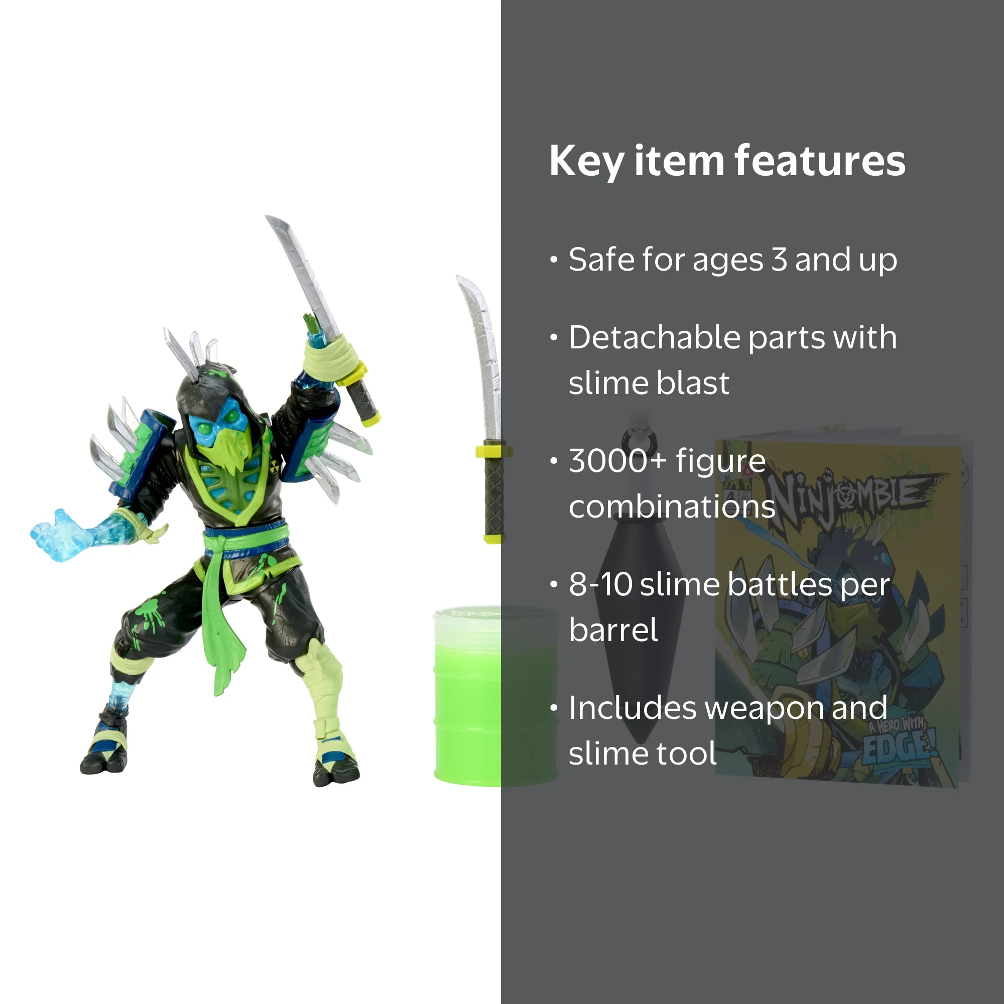NINJOMBIE, Ninjombie Action Figure, Sword Lord, Multicolor