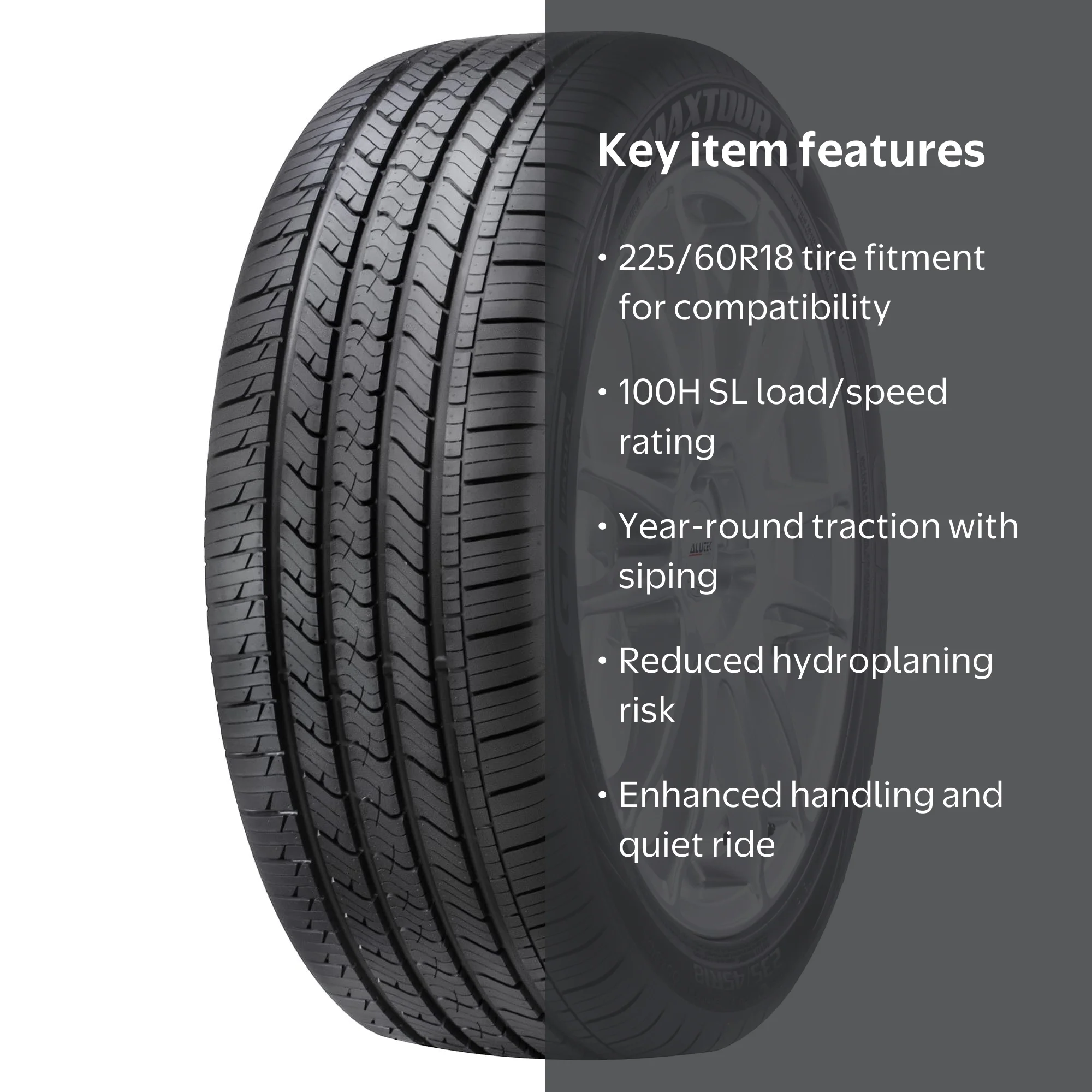 GT Radial All-Season Passenger Tire, Maxtour LX 225/60R18 100H for