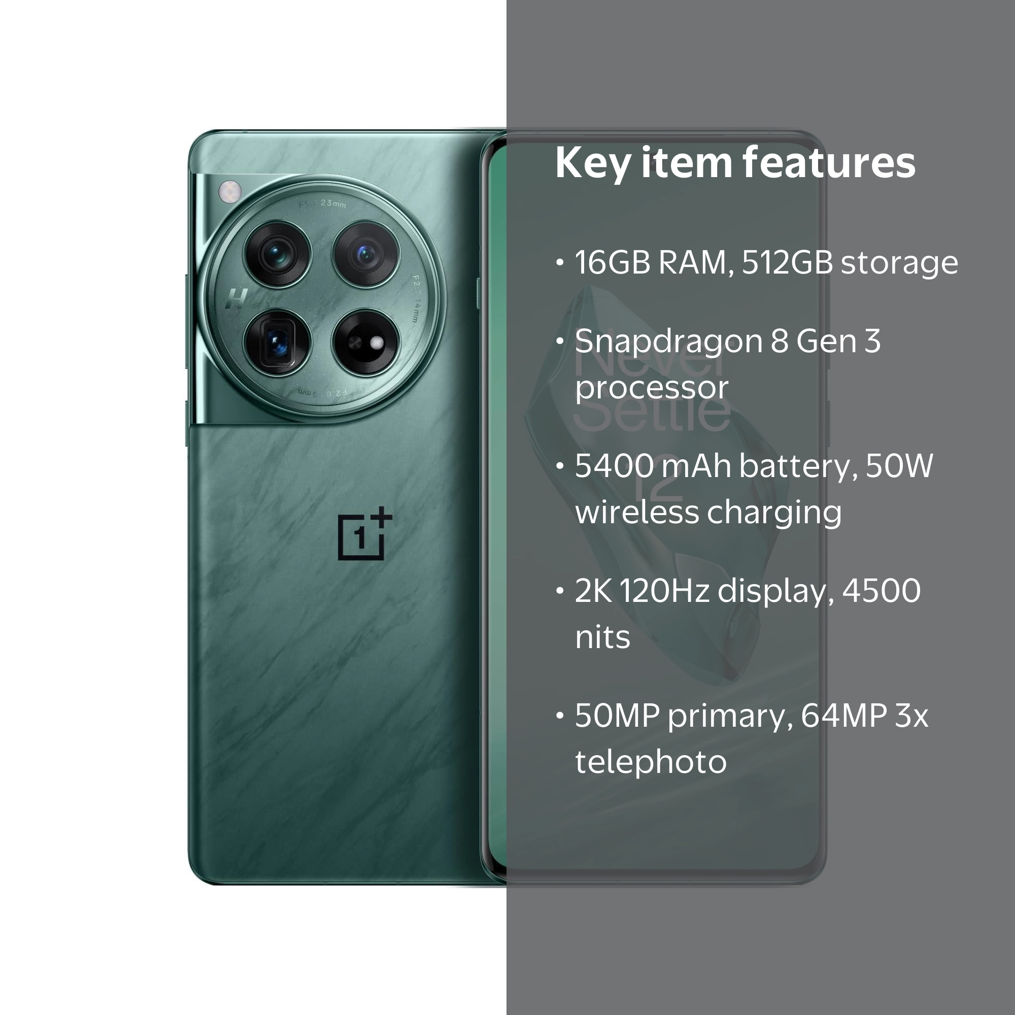 スマートフォン本体 OnePlus 12 512GB RAM 16GB OnePlus 12 5G 512GB + 16GB RAM (Silky Black) | Brand New Factory