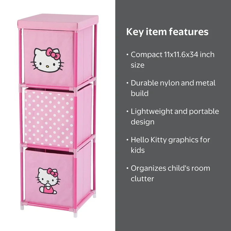 Hello Kitty Kids' Storage Tower, Pink - Walmart.com