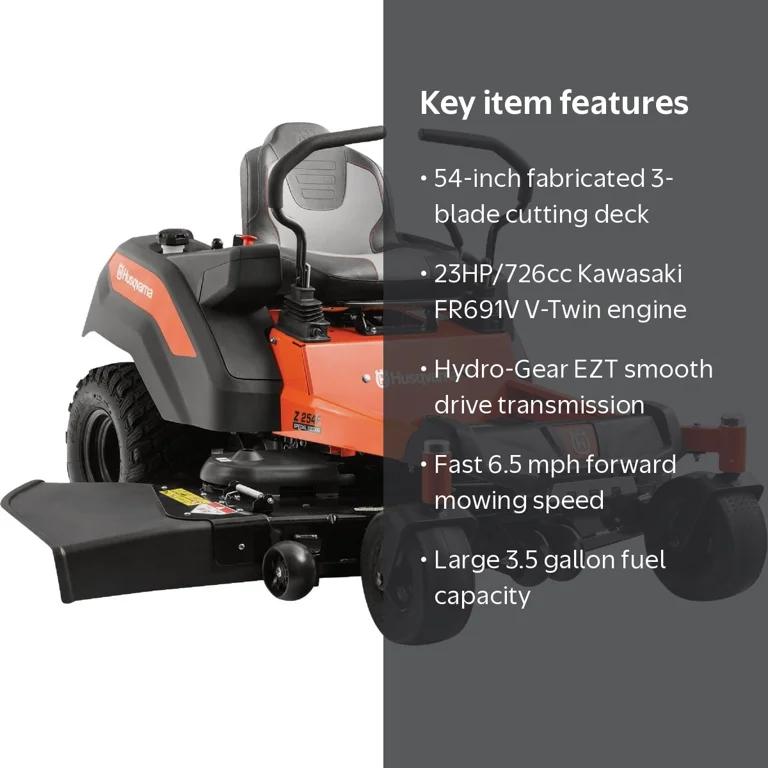 Husqvarna, Lawn Mower, 54 inch, 23HP Kawasaki engine - Walmart.com