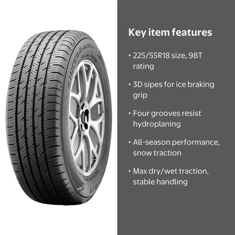 Falken Sincera SN250 A/S All-Season 225/55R18 98T Passenger Tire