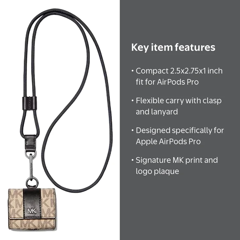 Michael Kors Logo Clip Case for Apple AirPods Pro (Hemp/Brown
