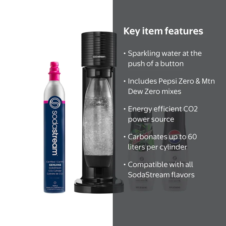 Sodastream® Black Gaia™ Sparkling Water Maker Bundle with Pepsi
