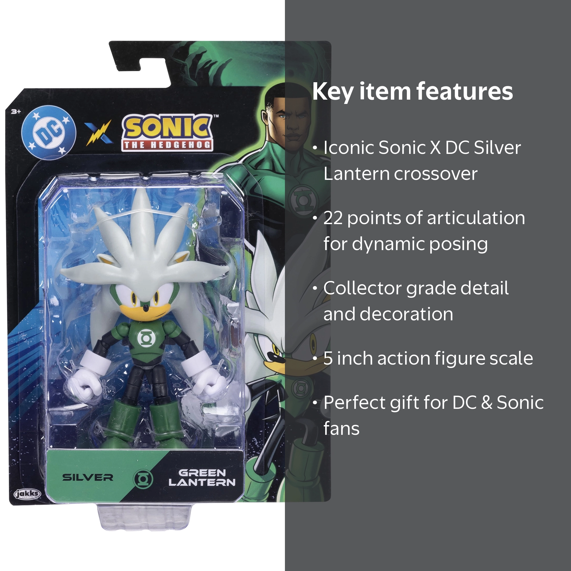 Sonic X DC Silver as Green Lantern 5 inch Action Figure - Walmart.com
