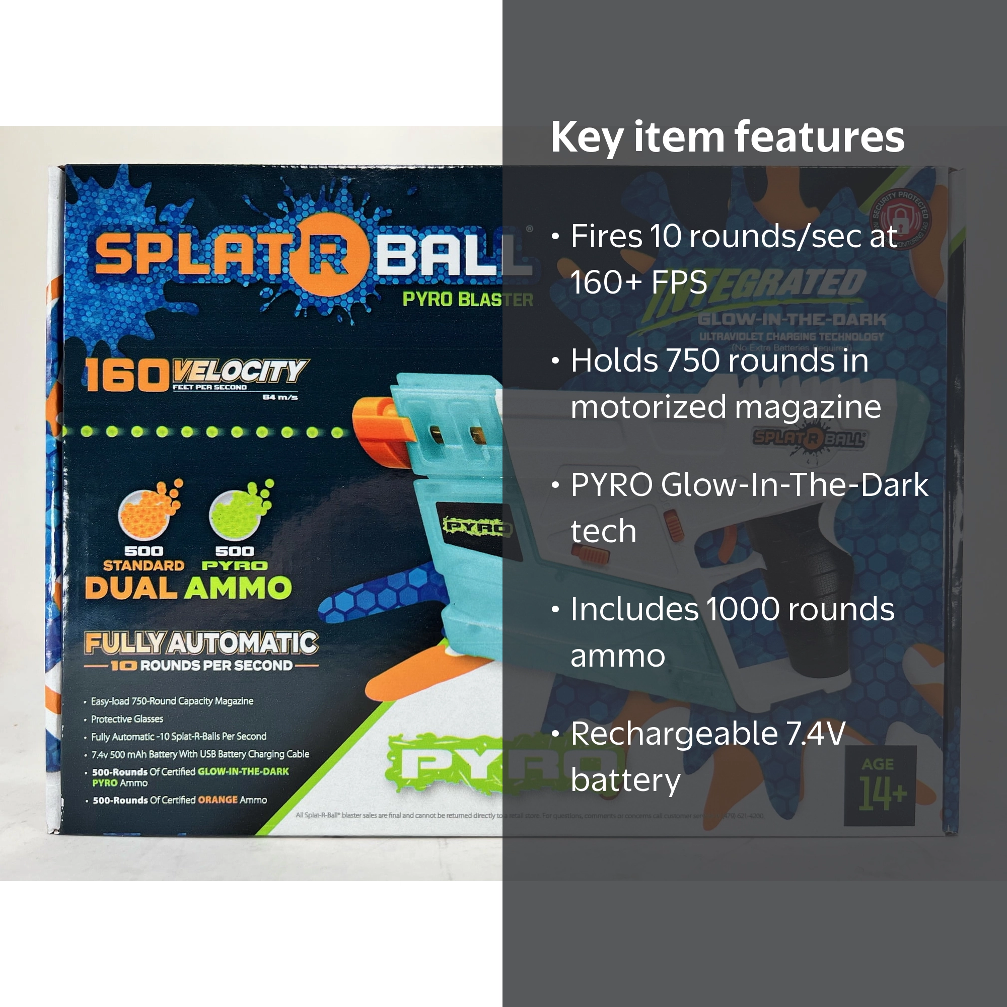 Splat-R-Ball SRB750 Pyro Blaster Kit with 750 Mag, Glow Ammo
