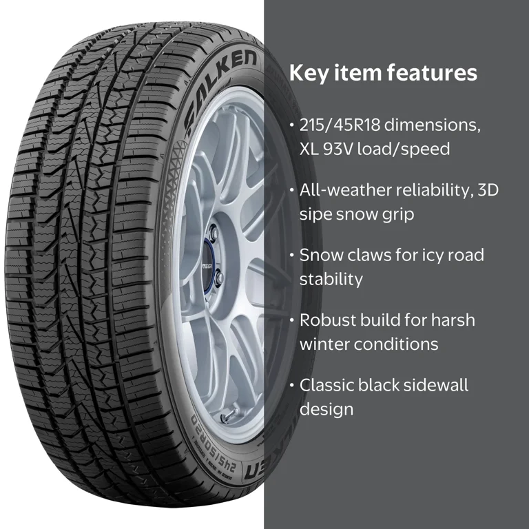 Falken, All Weather Tire, 215/45R18XL, 93V, Black, Rubber