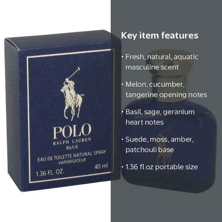 Ralph Lauren Polo Blue Perfume, Eau De Toilette Cologne for Men
