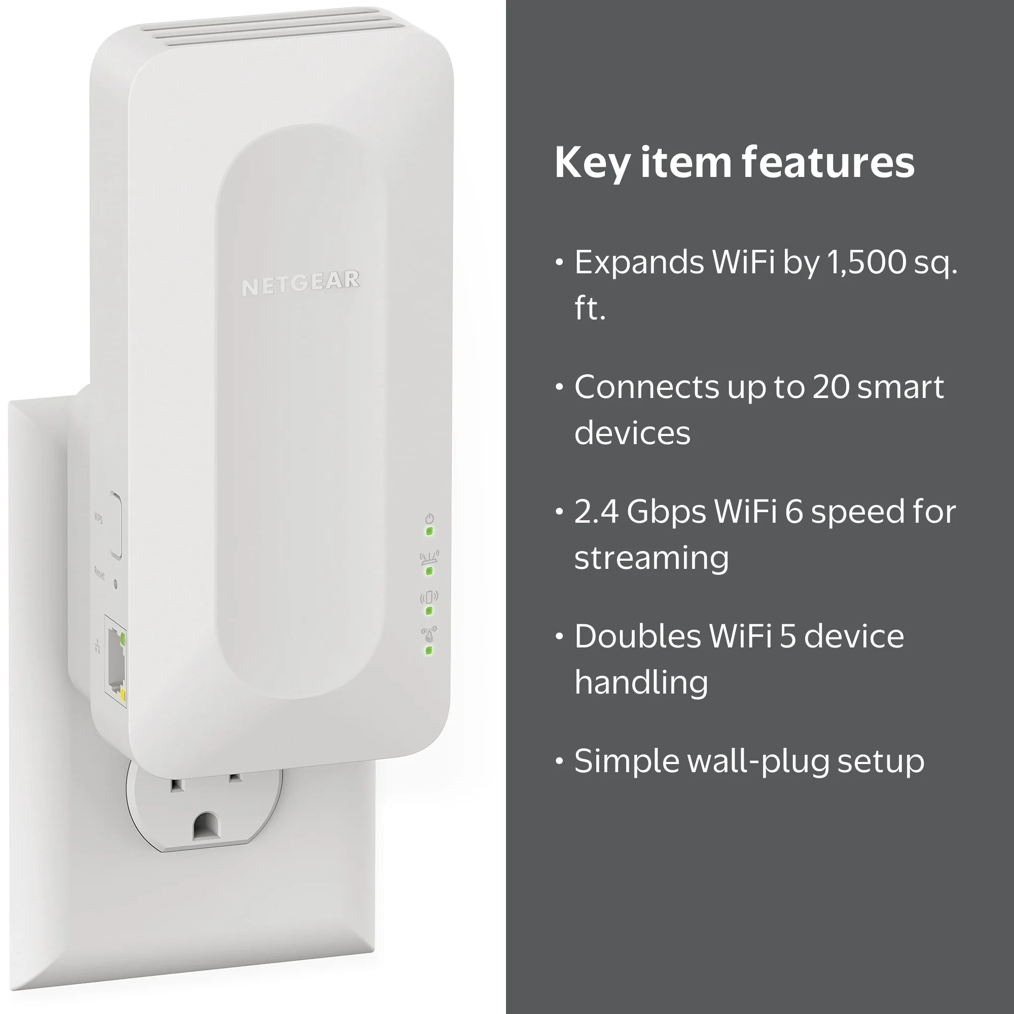 NETGEAR - AX2400 WiFi 6 Mesh Range Extender and Signal Booster