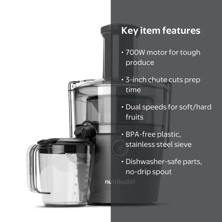 nutribullet Juicer 700 Watt, Dual Speed, 27 oz Juice Pitcher